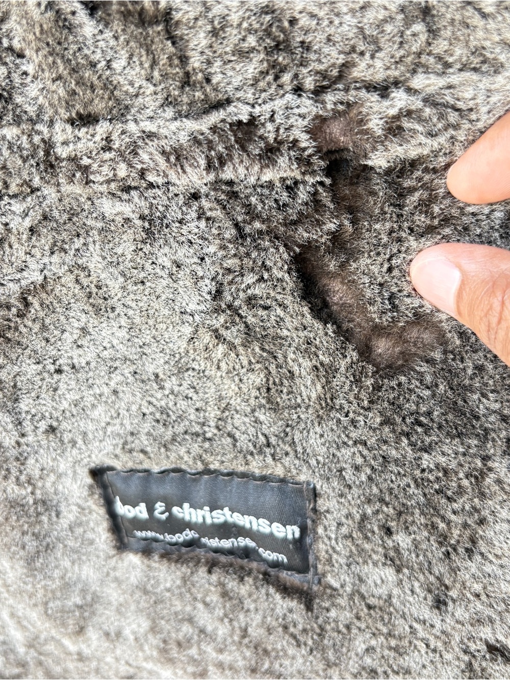 Bod Christensen Shearling Fur Lined Leather Coat Brown Size M - Picture 12 of 13